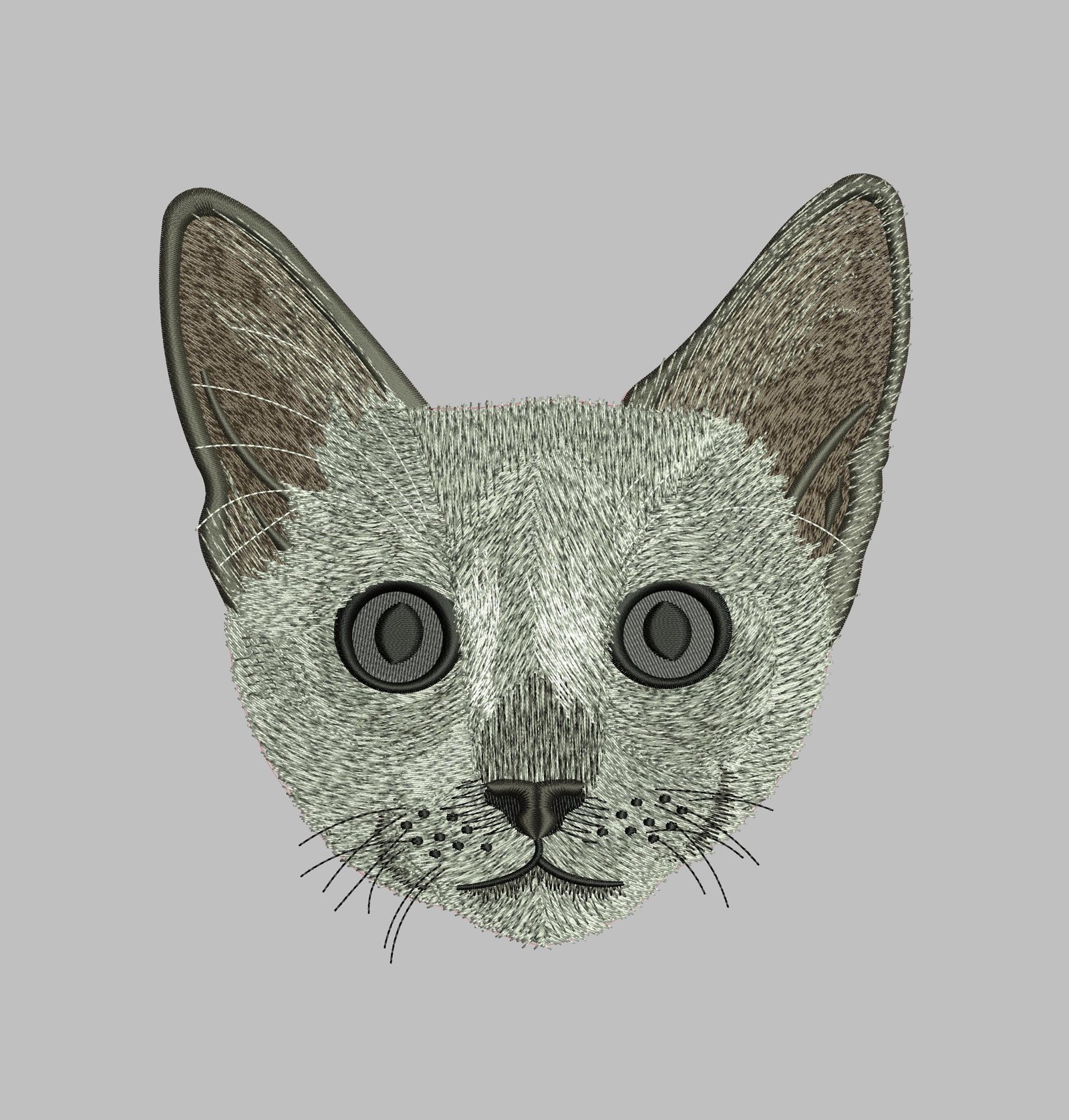 Digitized cat face design